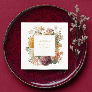 Guardanapo De Papel Flores Elegantes de Outono Folhagem Casamento Româ