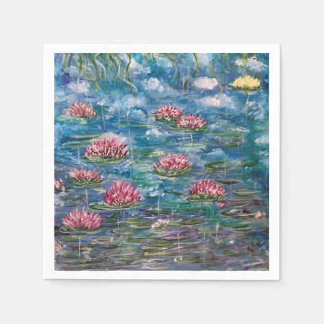 Guardanapo De Papel "Flores Flutuantes" Cocktail Napkins (Frente)