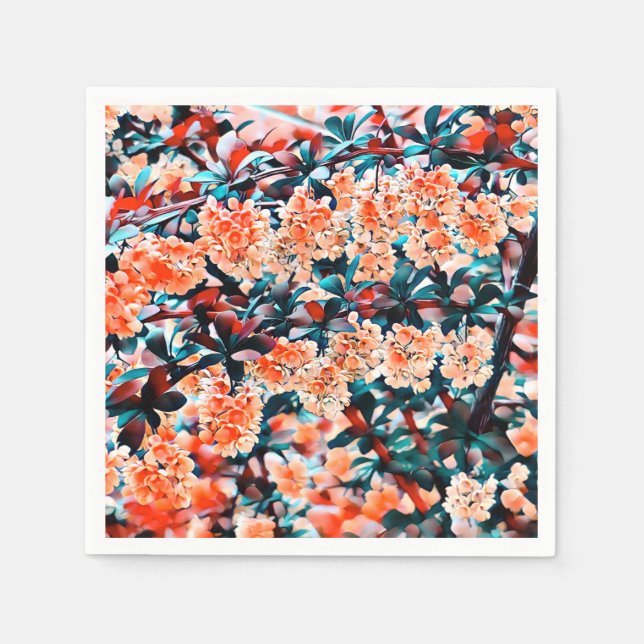 Guardanapo De Papel Flores Laranja (Frente)