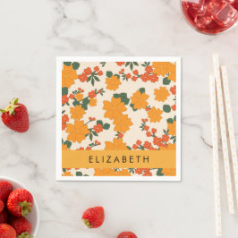 Guardanapo De Papel Flores Laranja, Padrão De Flores, Seu Nome