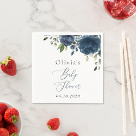 Guardanapo De Papel Flores marinhos Azuis, Verde, Boho, Chá de fraldas