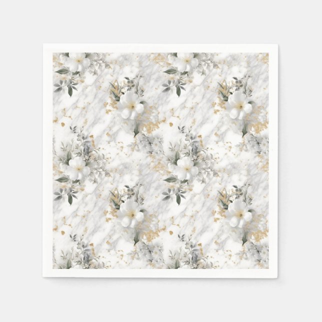 Guardanapo De Papel Flores modernas da primavera em Chuva de Noiva de  (Frente)