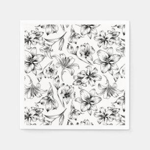 Guardanapo De Papel Flores Pretas Lily