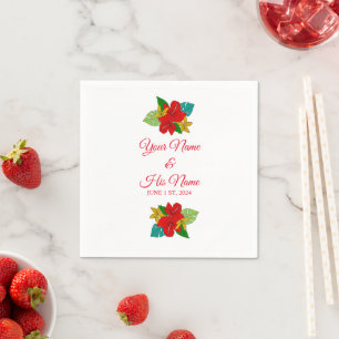 Guardanapo De Papel Flores Red Hibiscus Thunder_Cove