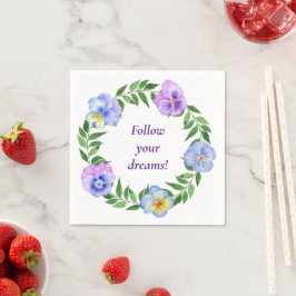 Guardanapo De Papel Flores Românticas de Aquarela Bonitas Aniversário 