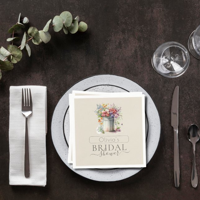 Guardanapo De Papel Flores Românticas de Mola Vase Chá de panela (Criador carregado)