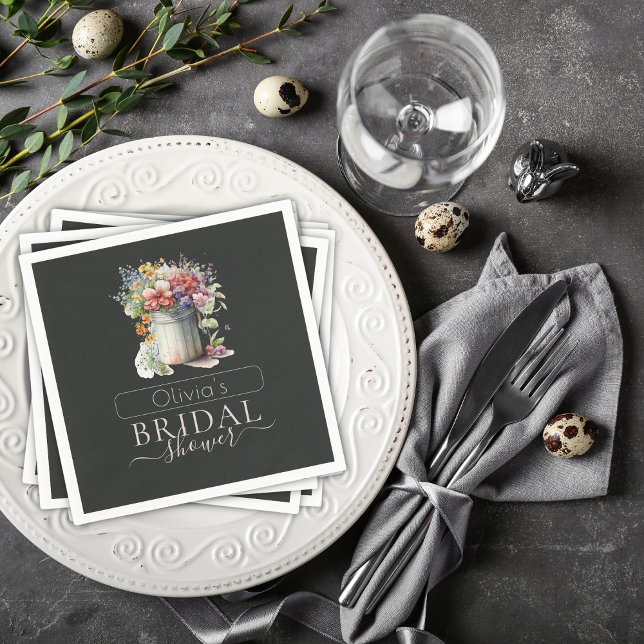 Guardanapo De Papel Flores Românticas de Mola Vase Chá de panela (Criador carregado)