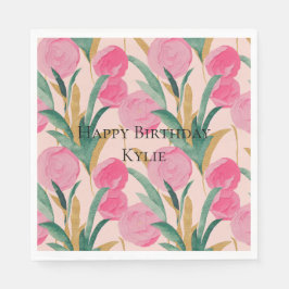 Guardanapo De Papel Flores Rosa