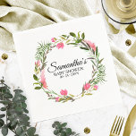 Guardanapo De Papel Flores Rosa Boho Floral Chá de fraldas<br><div class="desc">Flores Rosa Boho Floral Chá de fraldas Napkins</div>