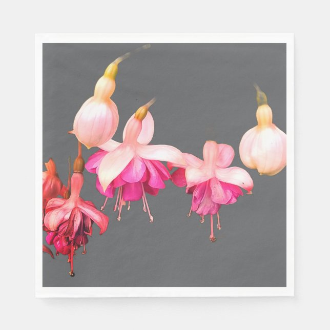 Guardanapo De Papel Flores rosa e creme (Frente)