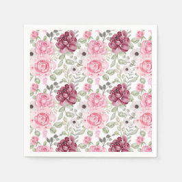 Guardanapo De Papel Flores Rosa Napkins
