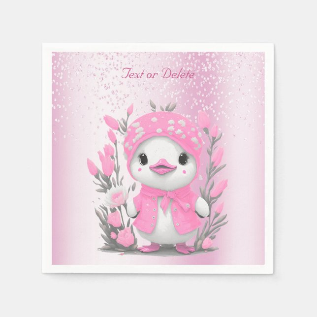 Guardanapo De Papel Flores Rosa-Pata-Cama Nápoles (Frente)