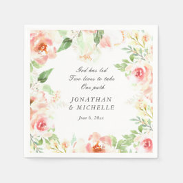 Guardanapo De Papel Flores Rosa Suaves Casamento Inspirativo Verde