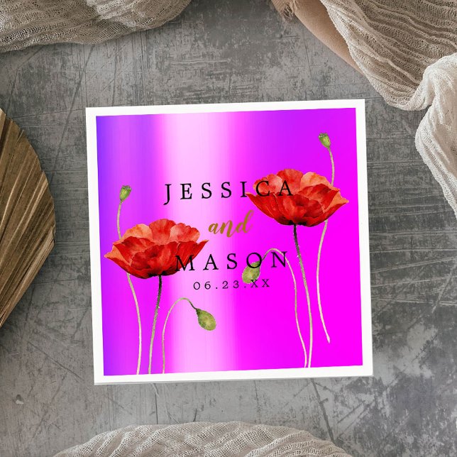 Guardanapo De Papel Flores Roxas Elegantes Cascata Napkins (Criador carregado)