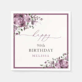 Guardanapo De Papel Flores Roxas Elegantes Qualquer Festa de aniversár