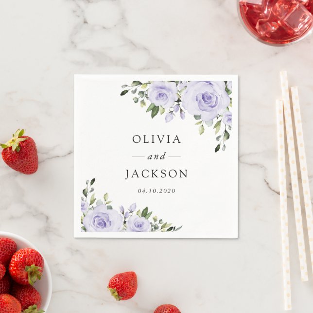 Guardanapo De Papel Flores Roxas, Flores Lilás, Casamento Floral (Insitu)