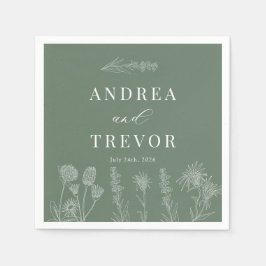 Guardanapo De Papel Flores Selvagens Brancas | Boho Chic Wedding