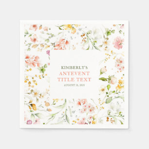 Guardanapo De Papel Flores Selvagens de Verão Bonitas Qualquer Evento