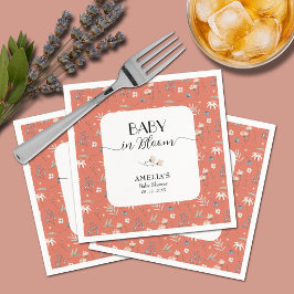 Guardanapo De Papel Flores selvagens no Chá de fraldas Terracotta