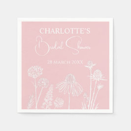 Guardanapo De Papel Flores silvestres cor-de-rosa Chá de panela Floral