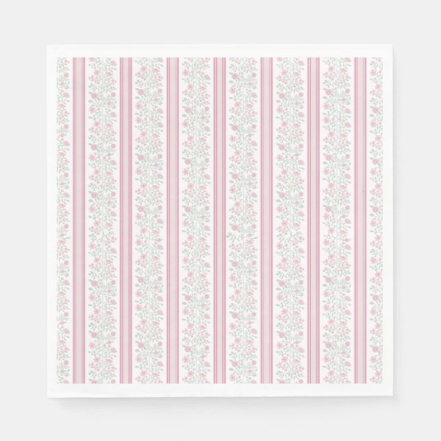 Guardanapo De Papel Flores Silvestres Rosa Coquette (Frente)