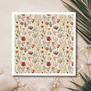 Guardanapo De Papel Flores Silvestres Secas Vintage Burgundy Rosa Amar
