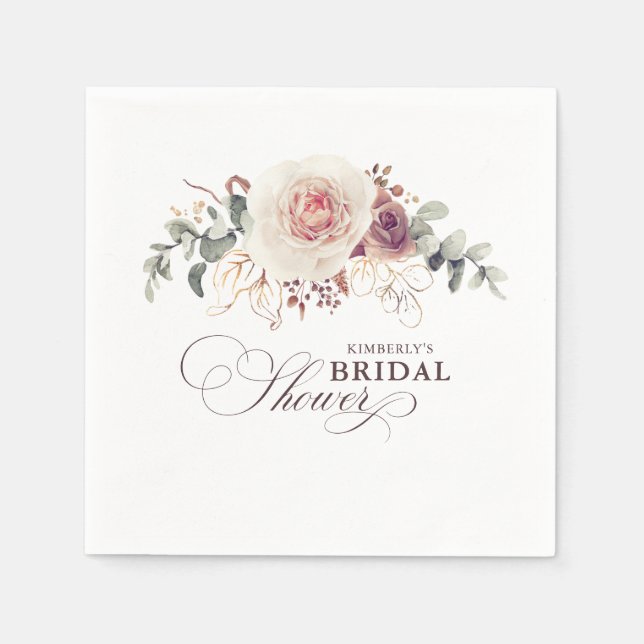 Guardanapo De Papel Flores Terrenas Boho Elegante Qualquer Partido (Frente)