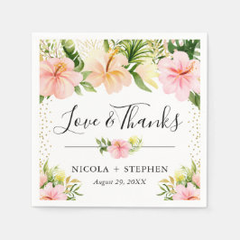 Guardanapo De Papel Flores Tropicais Casamento Aquarela
