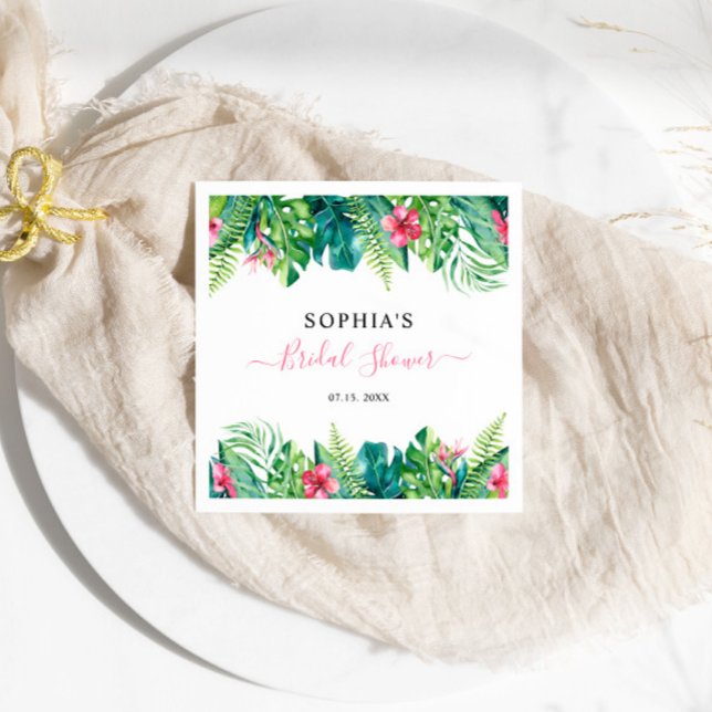 Guardanapo De Papel Flores Tropicais Chá de panela Napkins (Criador carregado)