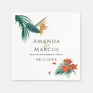 Guardanapo De Papel Flores Tropicais de Casamento de ricos