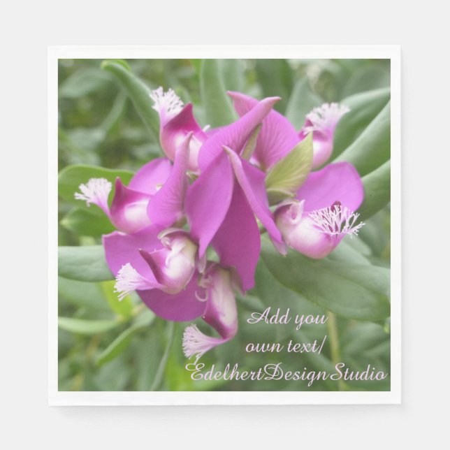 Guardanapo De Papel Flores Tropicais Roxas Papel Napkins (Frente)