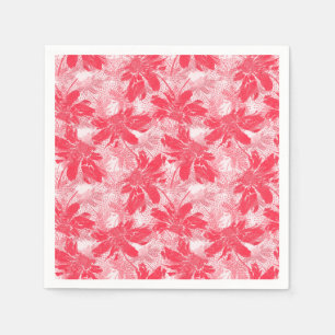Guardanapo De Papel Flores vermelhas em branco.