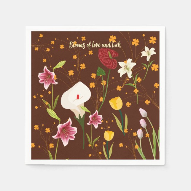 Guardanapo De Papel Flores Vibrantes (Frente)