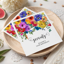 Flores Vibrantes e Ousadas para 70º Aniversário