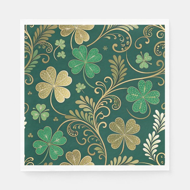 Guardanapo De Papel Florescimento de Trevo Dourado (Frente)