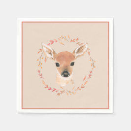 Guardanapo De Papel Floresta Animais Aquarela Chá de fraldas mínimo