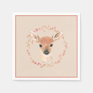 Guardanapo De Papel Floresta Animais Aquarela Chá de fraldas mínimo