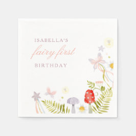 Guardanapo De Papel Floresta Aquarela Greenerescência Fada Primeiro An