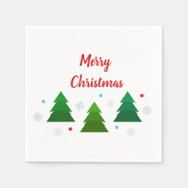 Guardanapo De Papel Floresta de árvores de Natal, flocos de neve, pont