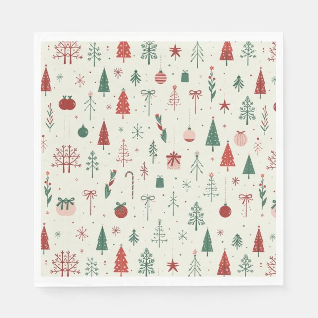 Guardanapo De Papel Floresta de Férias Escandinavas (Frente)