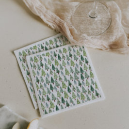 Guardanapo De Papel Floresta de inverno com pinheiro Russo de Aquarela