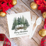 Guardanapo De Papel Floresta de inverno Feliz Natal - Cabina Russa<br><div class="desc">Perfeito para festas de Natal e entretenimento sazonal cotidiano,  esses guardanapos de papel rústico personalizados apresentam uma cabana confortável aninhada na floresta de pinheiros cobertos de neve. *Se você precisar de ajuda de design ou quiser que este design entre em contato comigo através do Zazzle.</div>