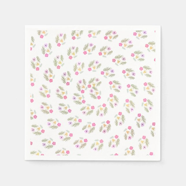 Guardanapo De Papel Floresta Floral Tropical Festa de aniversário Botâ (Frente)