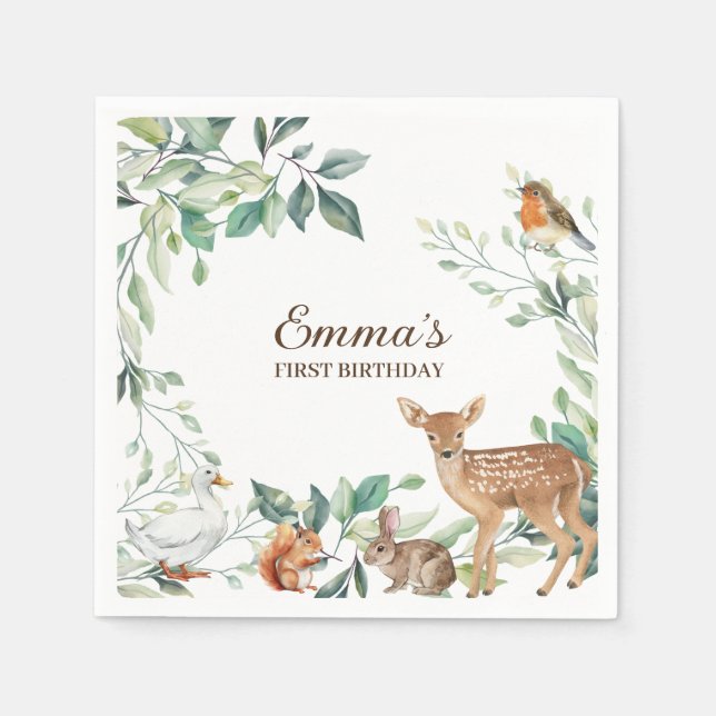 Guardanapo De Papel Floresta Florestal Florestal Primeiro Convite de A (Frente)