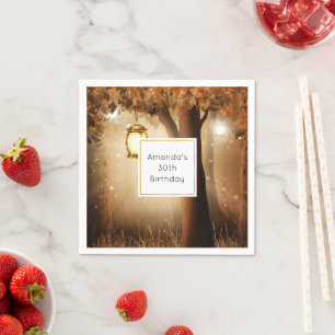 Guardanapo De Papel Floresta Mágica com Luzes de Fada Aniversário