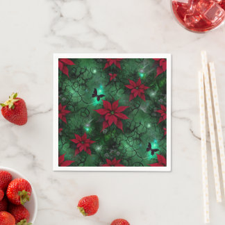 Guardanapo De Papel Floresta Magna Witchy Poinsettia Découpage Napkins
