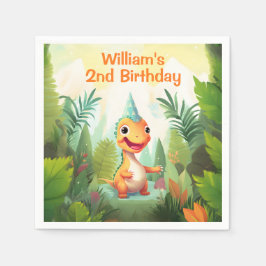 Guardanapo De Papel Floresta Tropical de Dinossauro Cento | Aniversári