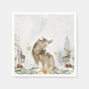 Guardanapo De Papel Floresta Woodland Wolf e Deer