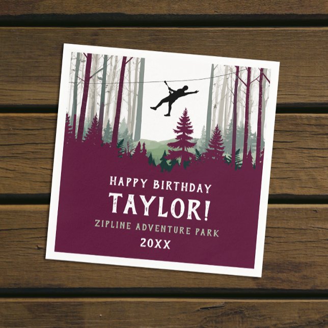 Guardanapo De Papel Floresta Zipline legal Borgonha ao ar (Criador carregado)