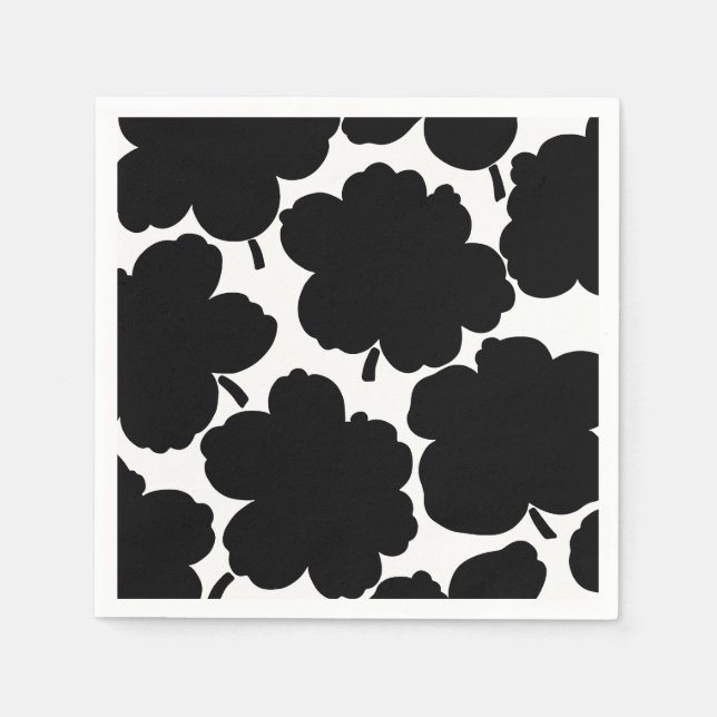 Guardanapo De Papel Florestas a preto e branco monocromático (Frente)